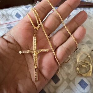 Gold Cross Pendant Necklace